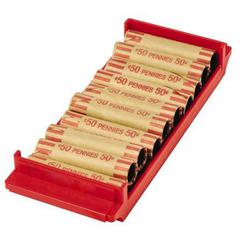 ControlTek Coin Trays for Pennies - Stackable - 10 Coin Compartment(s) - Red - Plastic - 2 / Pack