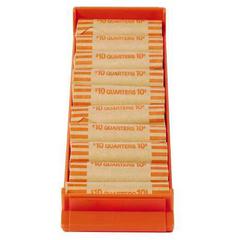 ControlTek Coin Trays for Quarters - Stackable - 10 Coin Compartment(s) - Orange - Plastic - 2 / Pack