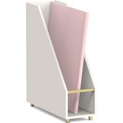 U Brands Juliet Collection Magazine Holder - White - Pine Wood - 1 Each
