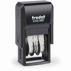 Trodat Micro 5-in-1 Date Stamp - Date Stamp - E-MAILED, FAXED, PAID, RECEIVED - 0.75" Impression Width - 10000 Impression(s) - 4 Bands - Assorted - Plastic Plastic - Recycled - 1 Each