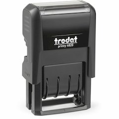 Trodat Date Only Stamp - Date Stamp - 0.38" Impression Width x 1.62" Impression Length - 10000 Impression(s) - Black - Recycled - 1 Each