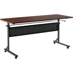Lorell Shift 2.0 Flip and Nesting Mobile Table - Laminated Rectangle Top - 198 lb Capacity - 60" Table Top Length x 24" Table Top Width x 1" Table Top Thickness - 29.50" Height - Assembly Required - M
