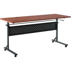 Lorell Shift 2.0 Flip and Nesting Mobile Table - Laminated Rectangle Top - 198 lb Capacity - 60" Table Top Length x 24" Table Top Width x 1" Table Top Thickness - 29.50" Height - Assembly Required - C