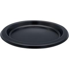 Genuine Joe 7" Disposable Plastic Plates - Picnic, Food, Party, Breakroom - Disposable - 7" Diameter - Black - Plastic Body - Round - 125 / Pack