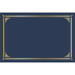 Geographics Certificate Holder - Linen - Gold Foil, Navy Blue - 10 / Pack