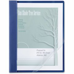 ACCO Letter Report Cover with Fastener - 8 1/2" x 11" - 100 Sheets Capacity - Vinyl - Blue - Water Resistant - 0% Recycled - 10 / Pack