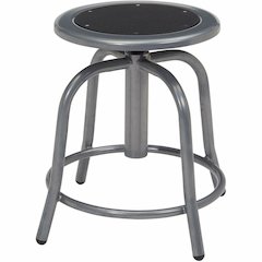 National Public Seating 6800 Series Stools - Black Seat Color - Steel, Metal Seat Material - Gray Frame Color - Steel Frame Material - Curved Leg Base - Steel - 1 Each