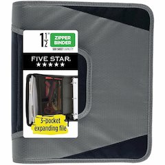 Mead Zipper Binder - 500 Sheet Capacity - 3 Ring - Fastener: Ring - Pocket: 3 - Multi-colored - Zipper Closure, Wear Resistant, Tear Resistant, Durable, Expandable - 1 Each