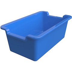 Deflecto Antimicrobial Rectangular Storage Bin - 5.06" Height x 13.24" Width x 8.05" Depth - Antimicrobial, Lightweight, Mold Resistant, Mildew Resistant, Handle, Portable, Stackable - Blue - Polyprop