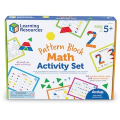 Learning Resources Pattern Block Math Activity Set - Theme/Subject: Fun - Skill Learning: Addition, Mathematics, Symmetry, Patterning, Fraction, Graphing, Shape, Geometry - 128 Pieces - 5-10 Year - 1 
