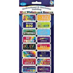 Non-Magnetic Mini Whiteboard Erasers, Motivational/Character Building Pack of 16