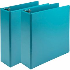 Samsill Earth's Choice Plant-based View Binders - 3" Binder Capacity - Letter - 8 1/2" x 11" Sheet Size - 3 Ring - Fastener: Round Ring - Pocket: 2 - Chipboard, Polypropylene, Plastic - Turquoise - Re