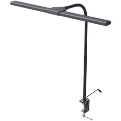 Data Accessories Company Clamp-On LED Desk Lamp - 20" Height x 18" Width - LED Bulb - Flexible Neck, Gooseneck, Dimmable, Color Changing Mode, Durable - Metal - Desk Mountable, Table Top - Black - for