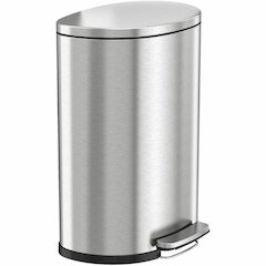 HLS Commercial Fire-Rated Soft Step Trash Can - 13.20 gal Capacity - Pedal Control, Handle, Durable, Smooth, Lid Closure, Fingerprint Proof, Fire Retardant, Removable Inner Bin - 26" Height x 18.5" Wi