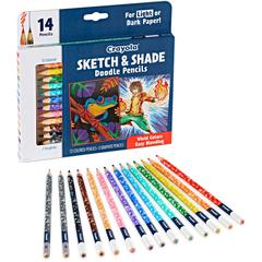 Crayola Sketch & Shade Doodle Pencils - Graphite Lead - 2H, HB - Multicolor Barrel - 14 / Pack