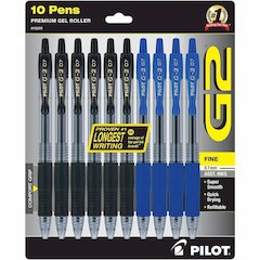 Pilot Premium Gel Ink Retractable Pen - Refillable - Retractable - Assorted Ink - Liquid Gel Ink - Writing - 10 / Pack
