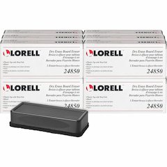 Lorell Dry-Erase Board Erasers - Black - 12 / Box
