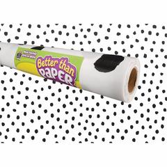 Teacher Created Resources Better Than Paper Board Roll - Bulletin Board, Classroom - 48" Width x 12 ft Length - Black Dots on White - 1 Roll