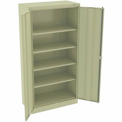 Tennsco Standard-size Storage Cabinet - 36" Width x 18" Depth x 72" Height - Reinforced Door, Heavy Duty, Locking System, Ventilated, Welded - Champagne, Putty - Steel, Nylon - Recycled