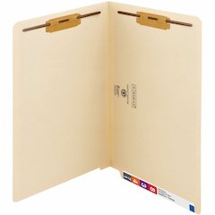 Smead Straight Tab Cut Legal Recycled Fastener Folder - 8 1/2" x 14" - 3/4" Expansion - 2 x 2B Fastener - 2" for Folder - End Tab Location - 11 pt. - 2 Plys - Manila - Embossed - 10% Recycled - 50 / B