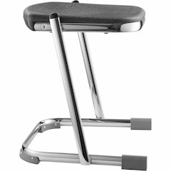 National Public Seating 6600 Series Elephant Z-Stool - Black Seat Color - Polypropylene Seat Material - Chrome Frame Color - Steel Frame Material - Sled, U-Style Base - Thermoplastic Polyurethane (TPU