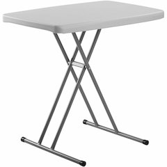 National Public Seating Basics Personal Folding Table - Speckled Gray Top - Powder Coated X-shaped, Textured Base - Modern Style - 150 lb Capacity - Height Adjustable - 6-Stage x 20" Table Top Width x