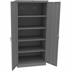Tennsco Deluxe Unassembled Cabinets - 36" Width x 24" Depth x 78" Height - 5 x Shelf(ves) - 2 x Standard Door(s) - 200 lb Load Capacity - Louvered Panel, Ventilated, Welded, Knuckle Hinge, Locking Doo