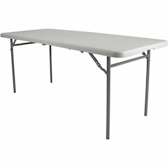 National Public Seating Industrial Fold-in-Half Tables - Speckled Gray Rectangle Top - Four Leg Base - 4 Legs - 700 lb Capacity - 60" Table Top Length x 30" Table Top Width x 1.70" Table Top Thickness