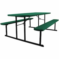 National Public Seating Folding Picnic Tables - Green, Textured, Wood Grain Top - 8 Seating Capacity - 1800 lb Capacity x 32" Table Top Depth x 1.60" Table Top Thickness - 29.50" Height x 72" Width x 