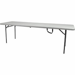 National Public Seating Industrial Fold-in-Half Tables - Speckled Gray Rectangle Top - Four Leg Base - 4 Legs - 700 lb Capacity - 96" Table Top Length x 30" Table Top Width x 1.70" Table Top Thickness