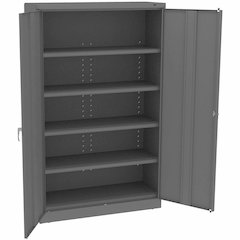 Tennsco Deluxe Jumbo Storage Cabinet - 48" Width x 18" Depth x 78" Height - 5 x Shelf(ves) - 2 x Standard Door(s) - 400 lb Load Capacity - Hinged Door, Welded, Locking Door, Locking Mechanism, Adjusta