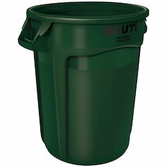 Rubbermaid Commercial Brute Vented Container - 32 gal Capacity - Round - For Commercial - Vented, UV Resistant, Heavy Duty, Handle, Reinforced, Tear Resistant, Damage Resistant, Contoured Base Handle,