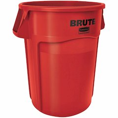 Rubbermaid Commercial Brute Vented Container - 44 gal Capacity - Round - For Commercial - Vented, UV Resistant, Heavy Duty, Handle, Tear Resistant, Damage Resistant, Contoured Base Handle, Durable, Fa