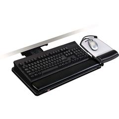 3M Adjustable Keyboard Tray with Adjustable Keyboard and Mouse Platform - 19.5" Width x 10.5" Depth - Black - 1