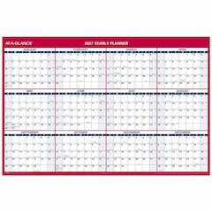 At-A-Glance Vertical Reversible Horizontal Erasable Wall Calendar - Extra Large - Julian Dates - Yearly - 12 Month - January 2026 to December 2026 - 48" x 32" Sheet Size - White Sheet - 1.25" x 1.88" 