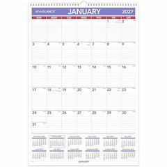 At-A-Glance Erasable Wall Calendar - Large - Julian Dates - Monthly - 12 Month - January 2026 to December 2026 - 1 Month Single Page Layout - 15 1/2" x 22 3/4" Sheet Size - White Sheet - 2.06" x 3.31"