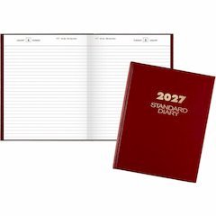 At-A-Glance Standard Diary Diary - Medium - Business - Julian Dates - Daily - 12 Month - January 2026 to December 2026 - 1 Day Single Page Layout - 7 1/2" x 9 1/2" Sheet Size - White Sheet - Case Boun