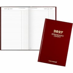 At-A-Glance Standard Diary Diary - Large - Julian Dates - Daily - 1 Year - January 2026 to December 2026 - 1 Day Single Page Layout - 7 3/4" x 12" Sheet Size - White Sheet - Case Bound - Vinyl, Faux L