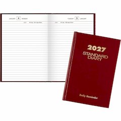 At-A-Glance Standard Diary Reminder - Small - Business - Julian Dates - Daily - 12 Month - January 2026 to December 2026 - 1 Day Single Page Layout - 5 1/2" x 8" Sheet Size - Case Bound - Vinyl - Red 