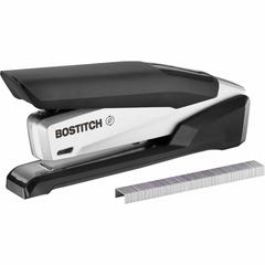Bostitch InPower Spring-Powered Antimicrobial Desktop Stapler - Staples Upto 28 Sheet - Holds Upto 210 Staple - Full Strip - 4.50" Throat Depth - Silver, Black - Rubber, Die-cast Metal, Metal - 1 Each