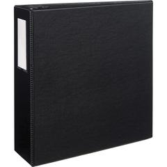 Avery&reg; DuraHinge Durable Binder with Label Holder - 4" Binder Capacity - Letter - 8 1/2" x 11" Sheet Size - 780 Sheet Capacity - 3 x D-Ring Fastener(s) - 4 Internal Pocket(s) - Poly - Black - Recy