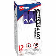 Avery&reg; Marks A Lot Large Desk-Style Permanent Markers - Purple Ink - Purple Plastic Barrel - 1 Dozen