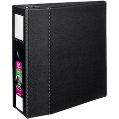 Avery&reg; DuraHinge Durable Binder with Label Holder - 5" Binder Capacity - Letter - 8 1/2" x 11" Sheet Size - 1050 Sheet Capacity - 3 Ring - Fastener: D-Ring - Pocket: 4, Internal - Poly - Black - R
