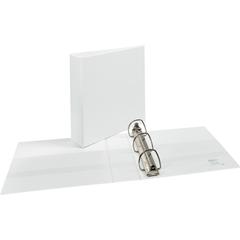 Avery&reg; Durable View Binder - EZD Rings - 2" Binder Capacity - Letter - 8 1/2" x 11" Sheet Size - 540 Sheet Capacity - 3 Ring - Fastener: D-Ring - Pocket: 4, Internal - Poly - White - Recycled - Ea