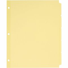 Avery&reg; Plain Tab Write-On Dividers - 5 x Divider(s) - Write-on Tab(s) - 5 Tab(s)/Set - 8.5" Divider Width x 11" Divider Length - Letter - Paper Divider - Buff Tab(s) - 30% Recycled - Reinforced, N