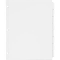 Avery&reg; Plain Tab Write-On Dividers - 8 x Divider(s) - 8 Tab(s)/Set - 8.5" Divider Width x 11" Divider Length - Letter - 3 Hole Punched - White Tab(s) - 20% Recycled - Reinforced, Non-laminated - 1