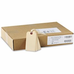 Avery&reg; Strung Manila Shipping Tags - #9 - 4.75" Length x 2.37" Width - Rectangular - String Fastener - 1000 / Box - Card Stock, Pulp - Manila