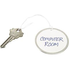 Avery&reg; Metal Rim Key Tags - 2.25" Diameter - Round - String Fastener - 500 / Box - Metal - White
