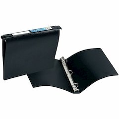 Avery&reg; Hanging Storage Flexible Binder - 1" Binder Capacity - Letter - 8 1/2" x 11" Sheet Size - 175 Sheet Capacity - 3 Ring - Fastener: Round Ring - Vinyl - Black - 9.28 oz - Gap-free Ring, Locki