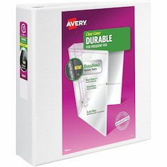Avery&reg; Durable View Binder 3" , Slant D Rings, White - 3" Binder Capacity - Letter - 8 1/2" x 11" Sheet Size - 635 Sheet Capacity - 635 Ring - Fastener: Slant Ring - Pocket: 2, Internal - Polyprop
